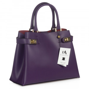 Geanta dama din piele naturala DiAmanti Felina Violet